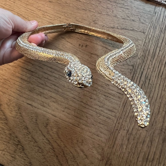 Gold-Plated Rhinestone Snake Set - Picture 3 of 12